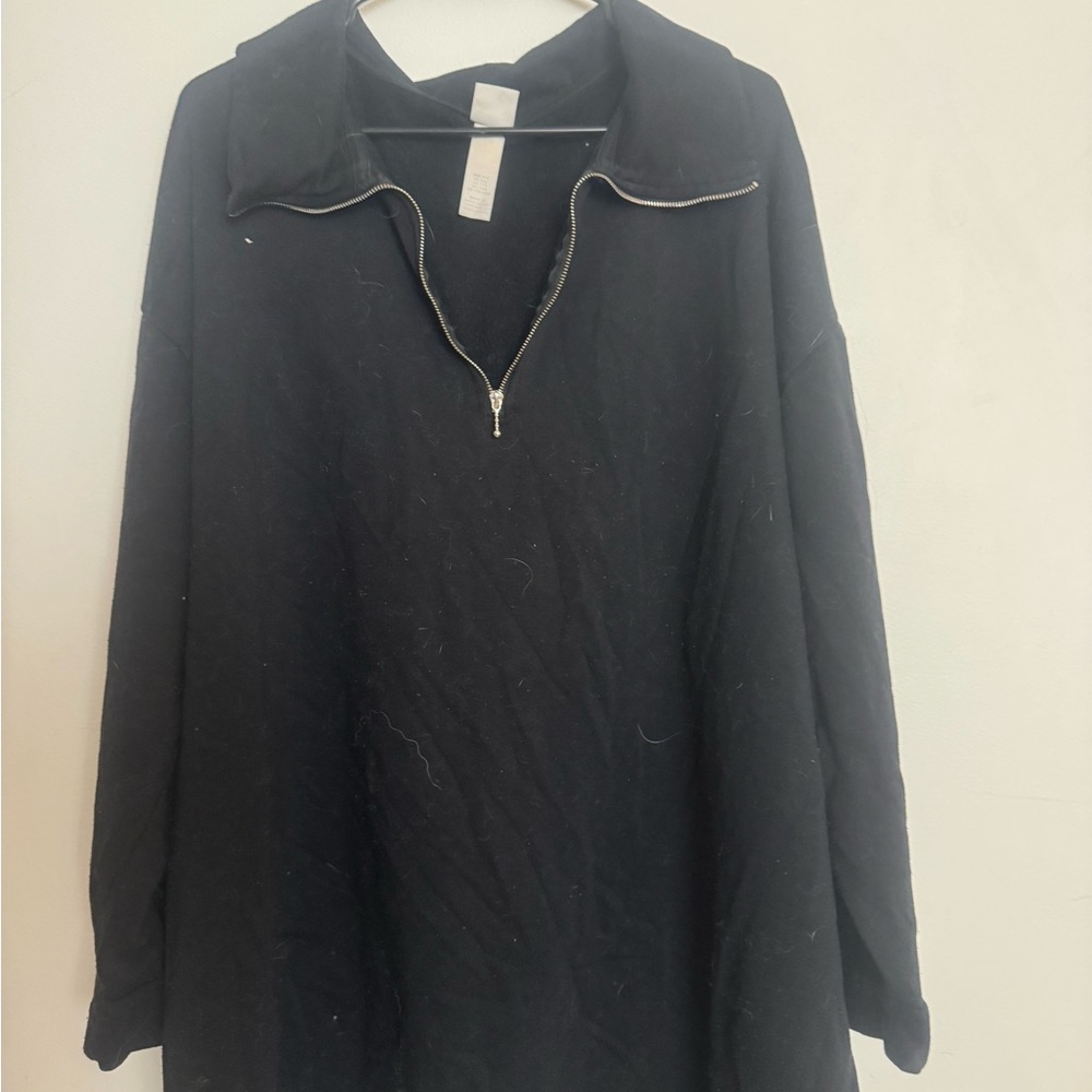 Black Half-Zip Pullover